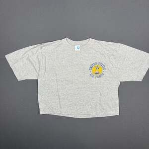 Vintage 80s US Air Force Crop T Shirt Medium Gray Heather Artex Military USA